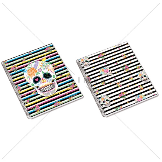 Imagem de CADERNO ESPIRAL CAPA DURA A4 120FOLHAS SKULLS PAUTADO