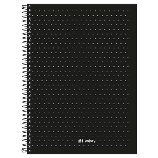 Picture of CADERNO ESPIRAL CAPA DURA A4 100FOLHAS PAJORY BLACK PREMIUM PAUTADO