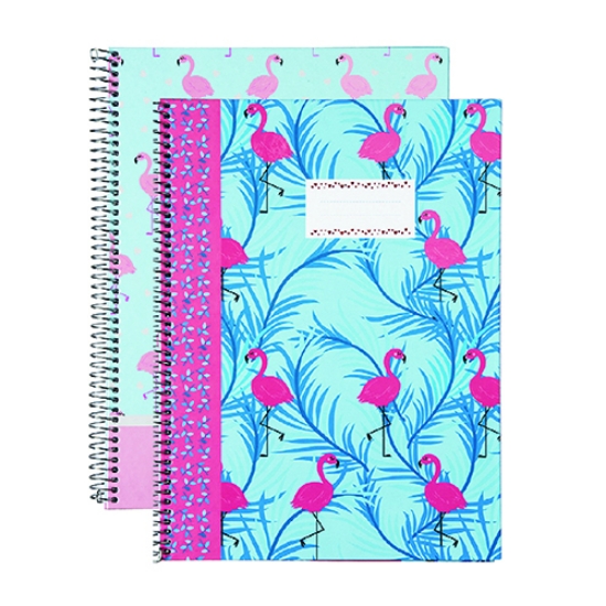 Picture of CADERNO ESPIRAL CAPA DURA A4 80FOLHAS BLOG FLAMINGO XADREZ 80926