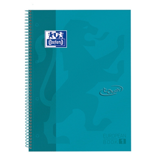 Imagem de CADERNO ESPIRAL CAPA DURA A4 80FOLHAS OXFORD TOUCH PASTEL ACQUA XADREZ