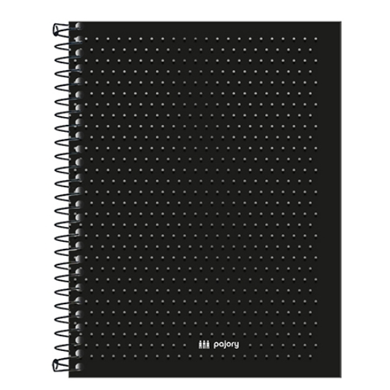 Imagem de CADERNO ESPIRAL CAPA DURA A5 100FOLHAS PAJORY BLACK PREMIUM XADREZ