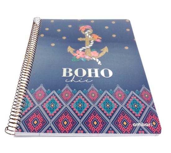 Picture of CADERNO ESPIRAL CAPA PP A4 100FOLHAS BOHO CHIC PAUTADO