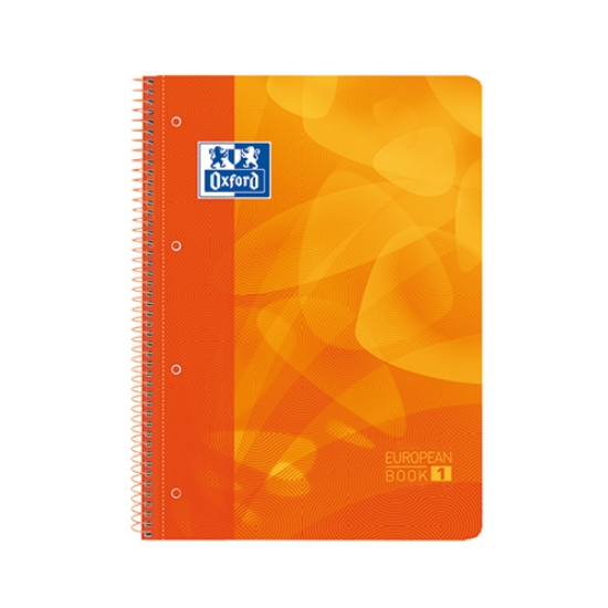 Imagem de CADERNO ESPIRAL CAPA PP A4 80FOLHAS OXFORD EUROBOOK PAUTADO LARANJA