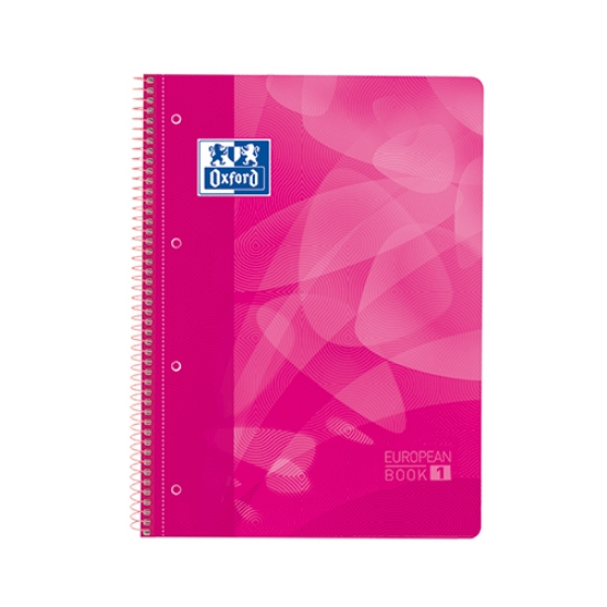 Imagem de CADERNO ESPIRAL CAPA PP A4 80FOLHAS OXFORD EUROBOOK PAUTADO ROSA