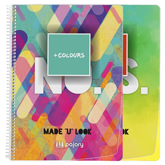 Imagem de CADERNO ESPIRAL CAPA PP A4 80FOLHAS PAJORY +COLOURS XADREZ