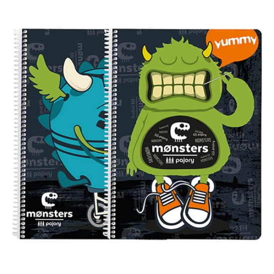Picture of CADERNO ESPIRAL CAPA PP A4 80FOLHAS PAJORY MONSTERS PAUTADO