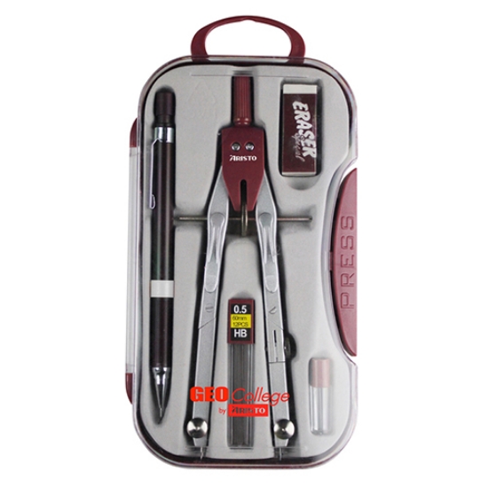 Imagem de KIT ARISTO COMPASSO+LAPISEIRA+MINAS+BORRACHA AR80064