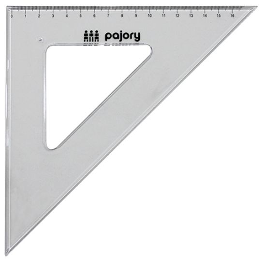 Imagem de ESQUADRO 45º/26CM PAJORY E-17CM PLÁSTICO CRISTAL (10-17)