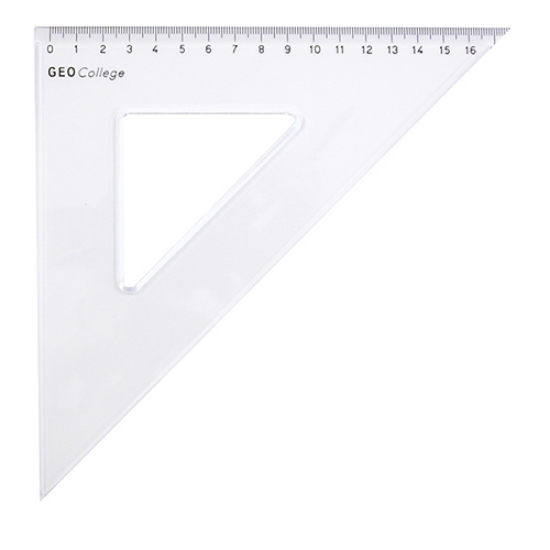 Imagem de ESQUADRO 45º/25CM ARISTO GEOCOLLEGE E-18CM TRANSPARENTE (AR23425)