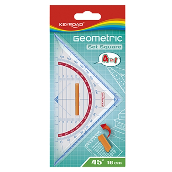 Imagem de ESQUADRO GEOMÉTRICO 16CM KEYROAD COM PEGA (KR971447)